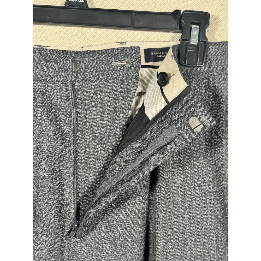 Banana Republic Tailored Slim Fit‎ Dress Pants Mens 36x34 Gray 100% Wool